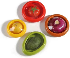 4 Pack Fresh Food Containers, Reusable Silicone Storage Pods for Fridge, Ideal for Avocados, Lemons, Garlic, Onions, and More, Send Goods from Local Warehouse