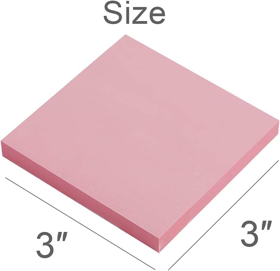 Sticky Notes 3x3 Inches,Light Pink Self-Stick Pads, Easy to Post for Home, Office, Notebook, 1 Pads