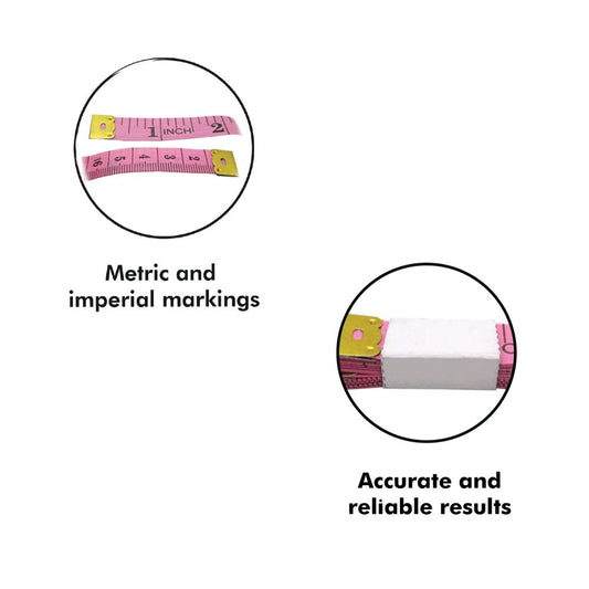 Measuring Tape - Body & Fabric Measure Tape for Sewing, Seamstress, Tailor, Cloth, Waist, Crafting, Fitness, Dual Sided Multipurpose Metric Tape- 60 inches - Light Pink - Pack of 1