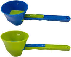 2-in-1 Protein Powder Measuring Spoon, Blue and Green, Sliding Design with Drip-Proof Feature for Coffee and Supplements