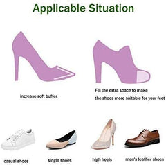 2 Pairs Soft Sponge Half Insoles, Reusable Big Toe Plug Foot Brace Pads Adjustable Shoe Filler Unisex Shoe Inserts Beige