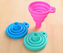 Funnels for Kitchen Use, Food Grade Silicone Collapsible Kitchen Funnel (Blue)