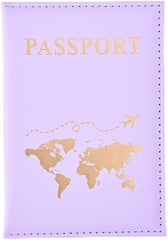Generic Maimai PU Passport Protective Cover Women Men Travel Passport Ticket Holder Case Letter Print ID Card Passport Holder Clip Bags (Blue)