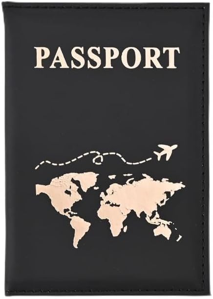 Generic Maimai PU Passport Protective Cover Women Men Travel Passport Ticket Holder Case Letter Print ID Card Passport Holder Clip Bags (Blue)