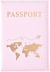 Generic Maimai PU Passport Protective Cover Women Men Travel Passport Ticket Holder Case Letter Print ID Card Passport Holder Clip Bags (Blue)