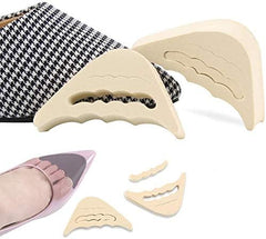 2 Pairs Soft Sponge Half Insoles, Reusable Big Toe Plug Foot Brace Pads Adjustable Shoe Filler Unisex Shoe Inserts Beige