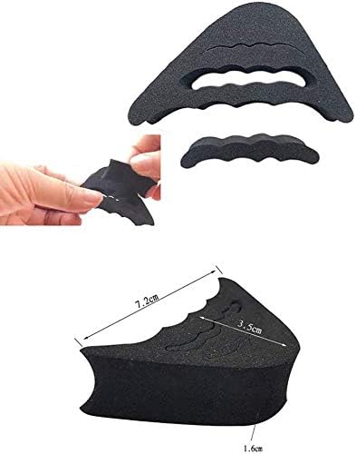 2 Pairs Soft Sponge Half Insoles, Reusable Big Toe Plug Foot Brace Pads Adjustable Shoe Filler Unisex Shoe Inserts Black