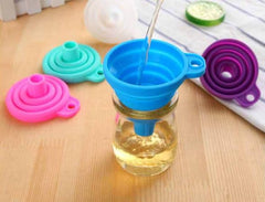 Funnels for Kitchen Use, Food Grade Silicone Collapsible Kitchen Funnel (Green)