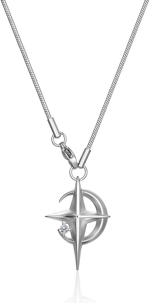 Y2k Moon Star Pendant Necklace for Men Women Stainless Steel Cool Necklaces Punk Star Necklaces Jewelry