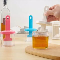 1 Piece Oil Bottles with Brush Kitchen Oil Bottle Brush Sauce Bottle Brush Barbecue Brush(White)