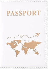 Generic Maimai PU Passport Protective Cover Women Men Travel Passport Ticket Holder Case Letter Print ID Card Passport Holder Clip Bags (Blue)