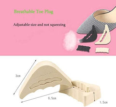 2 Pairs Soft Sponge Half Insoles, Reusable Big Toe Plug Foot Brace Pads Adjustable Shoe Filler Unisex Shoe Inserts Beige