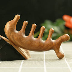 SAEEYCUE Authentic Green Sandalwood Comb Gua Sha Scraping Scalp Massager Head Head, Neck, Hands and Legs (B)