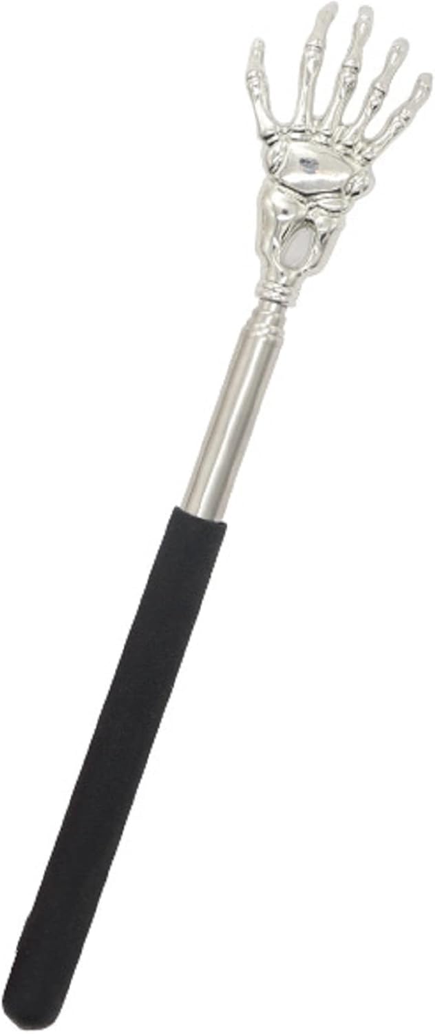 DOCCESTU Stainless Steel Back Scraper Super Portable Retractable Back Scraper for Men and Women Retractable Massage Tool Ghost Claw to Relieve Body itching Cute Claw(Black)