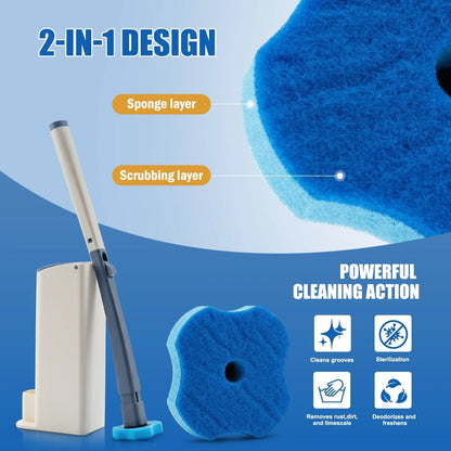 Toilet Bowl Wand Kit with 8 Refill Heads