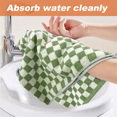 5 Pack Hand Towels for Bathroom, Checkered Cotton Towels, Soft Absorbent, 13 x 29 Inches for Kitchen, Spa, and Gym, Send Goods from Local Warehouse