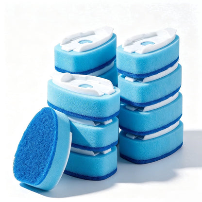 Non-Scratch Dish Wand Sponge Refills, Blue Click-On Replacement Pads for Nonstick Cookware, Sinks and Counters（12 Pack ）