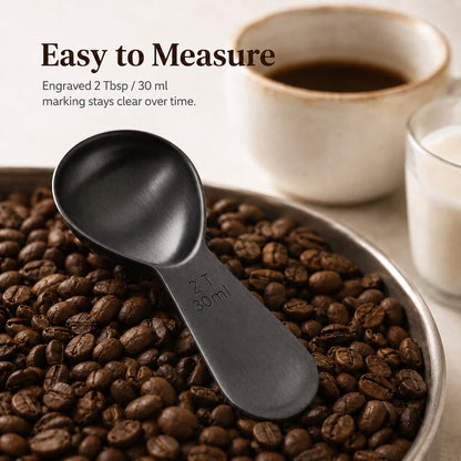 1 Pcs Coffee Scoop, 2 Tablespoon Measuring Spoon for Ground Coffee, Durable Stainless Steel, Easy to Use and Clean(Sliver）