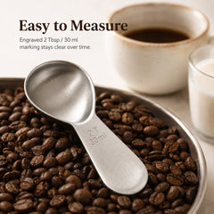 1 Pcs Coffee Scoop, Premium 2 Tablespoon Coffee Spoon for Ground Coffee and Tea, Ergonomic Handle