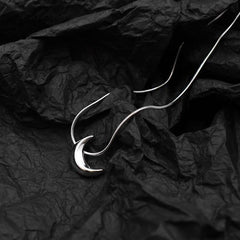 Moon Necklace for Women Stainless Steel Crescent Moon Pendant Necklace Dainty Simple Pendent Necklace Minimalist Trendy Jewelry