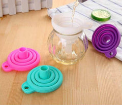 Funnels for Kitchen Use, Food Grade Silicone Collapsible Kitchen Funnel (Blue)