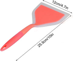 Heat Spatula, Silicone Wide Mouth Spatula Pancakes Fried Shovel Flexible Turner for Kitchen Utensils (Orange Head)