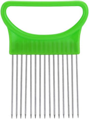 Kichvoe Prong Onion Holder and Vegetable Slicer with Non- Plastic Handle for Easy Cutting of Tomatoes Lemons Potatoes and More Precision Tool for Preparation
