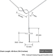 925 Sterling Silver Simple Cross Pendant Necklace for Women Christian Birthday Baptism Gift