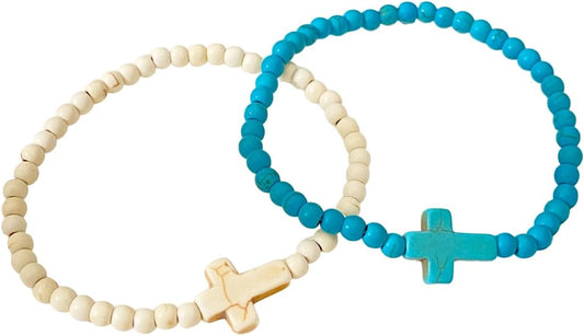 Religious Cross Bracelets for Women Mens Stackable Beaded Bracelet Christian Friendship Bracelet Set Jewelry