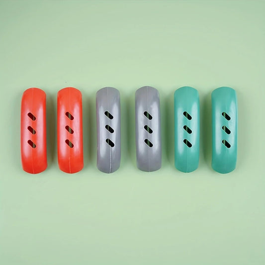 Silicone Pan Handle Covers, Heat Resistant Pot Handle Grips, Teal Red Gray (Red, 6PCS)