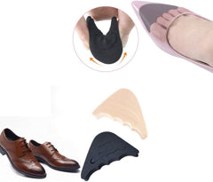 2 Pairs Soft Sponge Half Insoles, Reusable Big Toe Plug Foot Brace Pads Adjustable Shoe Filler Unisex Shoe Inserts Black