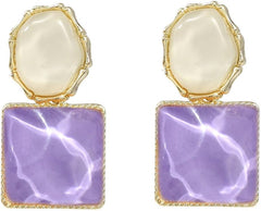Acrylic Earrings for Women Geometric Square Resin Acrylic Earrings Dangle Drop Statement Vintage Party Jewelry