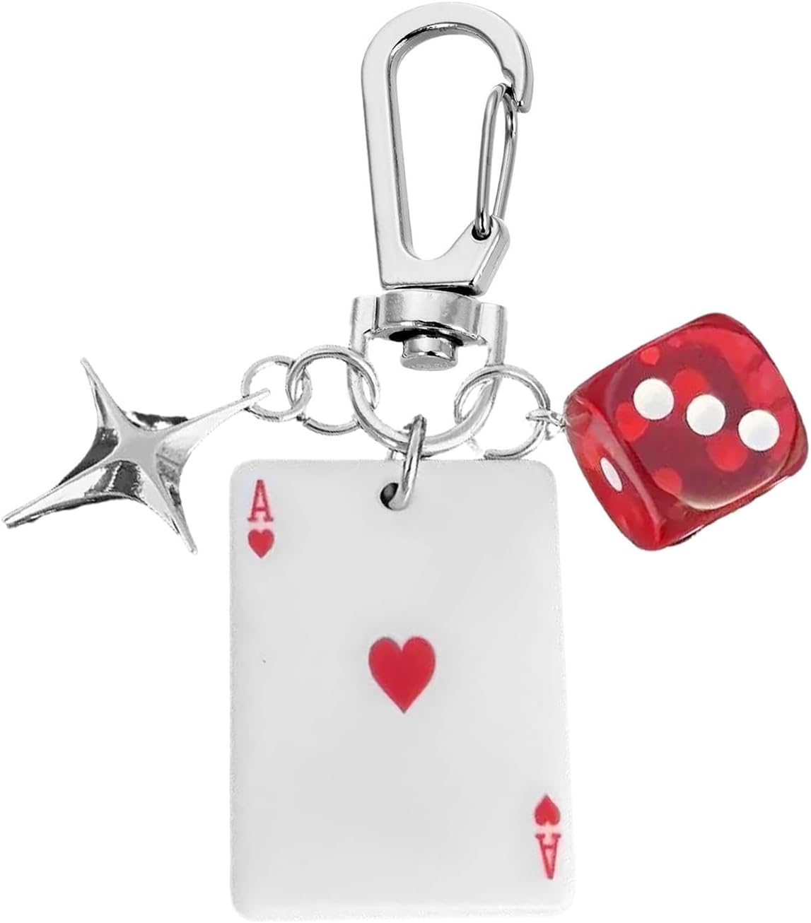 Angyape Cool Y2K Keychain Dice Star Keychain Bag Charms Purse Charms for Handbags Car Keys Accessories Gifts for Women Men