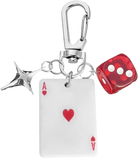 Angyape Cool Y2K Keychain Dice Star Keychain Bag Charms Purse Charms for Handbags Car Keys Accessories Gifts for Women Men