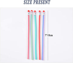Flexible Bendy Pencil,35 PCS Flexible Soft Pencil Colorful Stripe Soft Pencils with Eraser as Gift for Students or Children