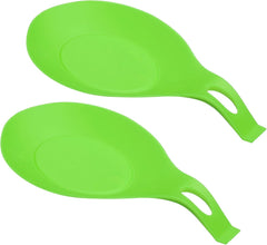 uxcell Silicone Spoon Rest, 7.68" x 3.74" Heat Resistant Kitchen Utensil Holder Spatula Ladle Rest for Counter Stove Top, Dark Gray 4Pcs