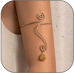 Choistily Arm Cuff Gold Layered Bracelet Adjustable Upper Arm Bangle Jewelry Gifts for Women Boho Halloween Costume Accessories
