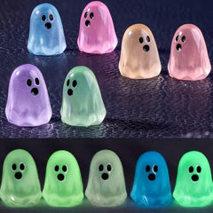Halloween Mini Ghosts Figures, 2025 New Luminous Mini Resin Figures, Tiny Small Little Ghost Statue Miniature Figurines, Glow in The Dark Ghosts Halloween Party Favors Landscape Decorations (120 PCS)