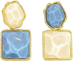 Asymmetric Rhomboid Dangle Earrings for Women Double Colored Irregular Geometric Studies Earrings for Girls Acrylic Drop Earrings Jewelry