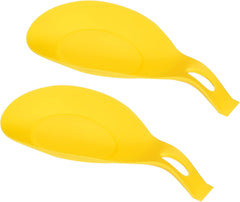 uxcell Silicone Spoon Rest, 7.68" x 3.74" Heat Resistant Kitchen Utensil Holder Spatula Ladle Rest for Counter Stove Top, Dark Gray 4Pcs