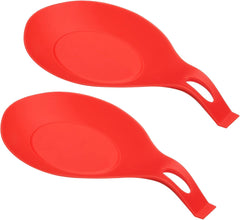 uxcell Silicone Spoon Rest, 7.68" x 3.74" Heat Resistant Kitchen Utensil Holder Spatula Ladle Rest for Counter Stove Top, Dark Gray 4Pcs