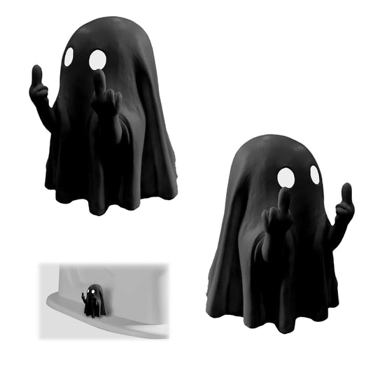 Funny Ghost Toilet Bolt Covers Decorative Toilet Screw Cover Caps, Toilet Caps for Bottom of Toilet, Halloween Cute Toilet Bowl Bolt Covers for Bathroom Decor, Cute Halloween Decor,2-Pack (Black)