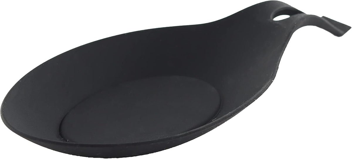 Silicone Spoon Rest for Kitchen Spoon Holder - Black