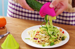 Spiralizer Vegetable Slicer,Kitchen Gadget Funnel Carrot Radish Cutter Shred Slicer Spiral Tools (Rose)