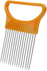 Kichvoe Prong Onion Holder and Vegetable Slicer with Non- Plastic Handle for Easy Cutting of Tomatoes Lemons Potatoes and More Precision Tool for Preparation