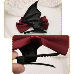 Halloween Bat Bow Hair Accessories for Women Girls Black Bat Hair Clips for Girls Hair Halloween Bows for Women Girls Goth Hair Bat Accessories for Girls 2 Pcs Bow Halloween Accessories