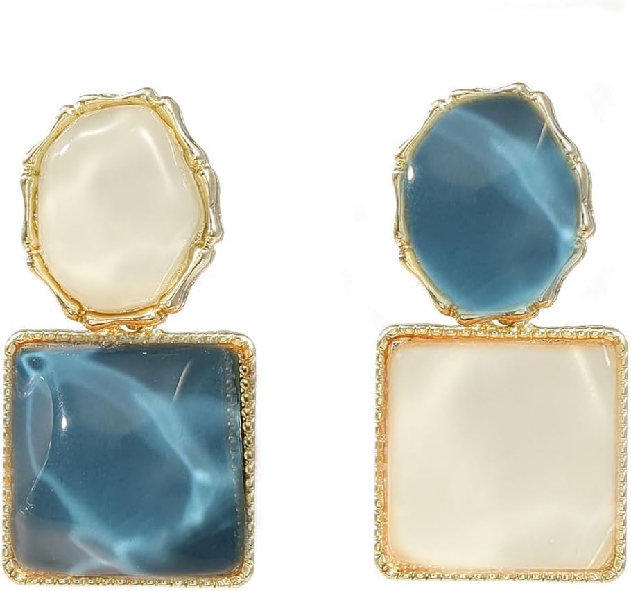 Acrylic Earrings for Women Geometric Square Resin Acrylic Earrings Dangle Drop Statement Vintage Party Jewelry