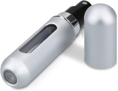 Refillable Perfume Atomizer Bottle, Pocket Cologne Sprayer, Travel Mini Perfume Atomizer Container Multicolor Perfume Spray, Scent Pump Case for Traveling 3 Pcs Pack of 5ml, Blue-Silver-Rose Pink