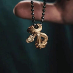 Vintage Gold Snake Ring - Adjustable, Black, Fashion Animal Ring for Women & Men