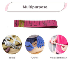 Measuring Tape - Body & Fabric Measure Tape for Sewing, Seamstress, Tailor, Cloth, Waist, Crafting, Fitness, Dual Sided Multipurpose Metric Tape- 60 inches - Light Pink - Pack of 1
